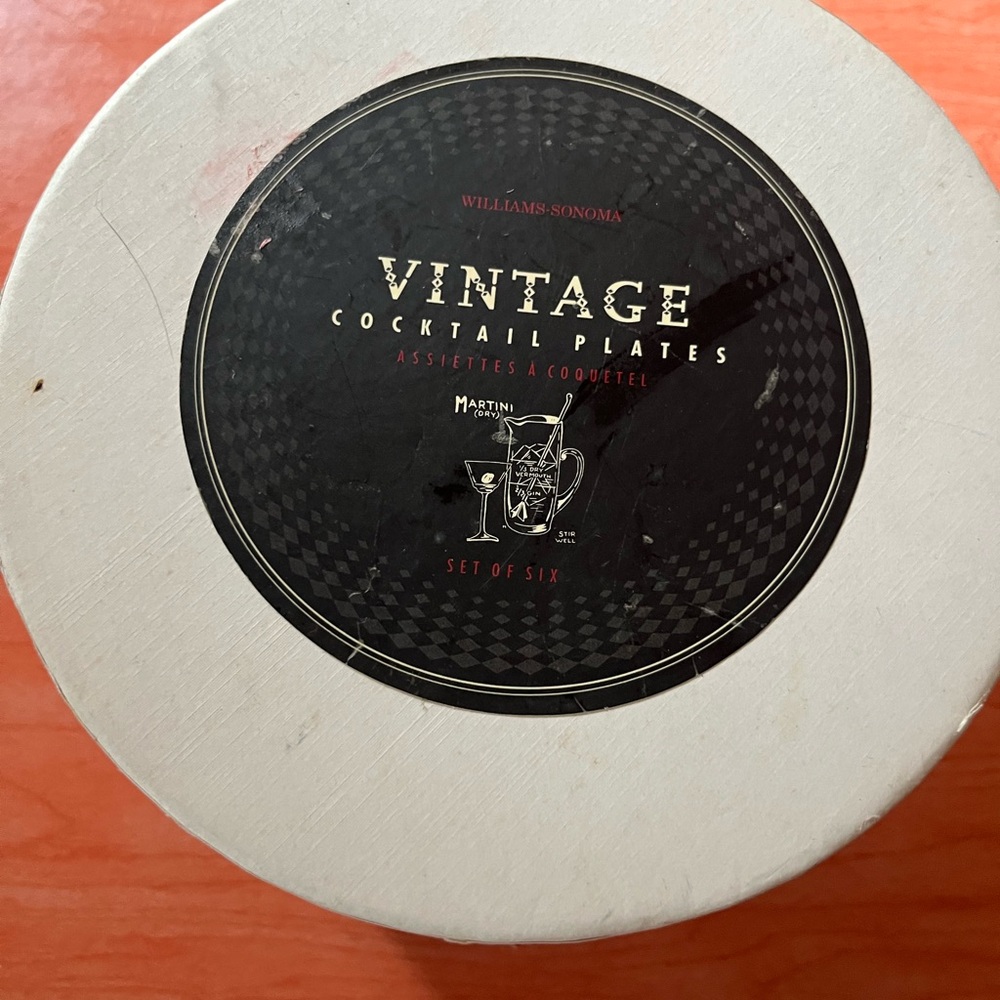 New set of 6 William Sonoma cocktail recipe plates in box - Picture 9 of 12